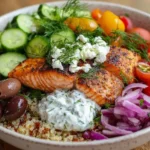 Mediterranean salmon bowl