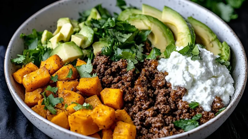 Honey Sweet Potato Beef Bowl