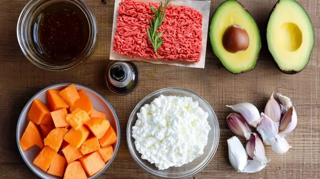 Honey Sweet Potato Beef Bowl ingredients