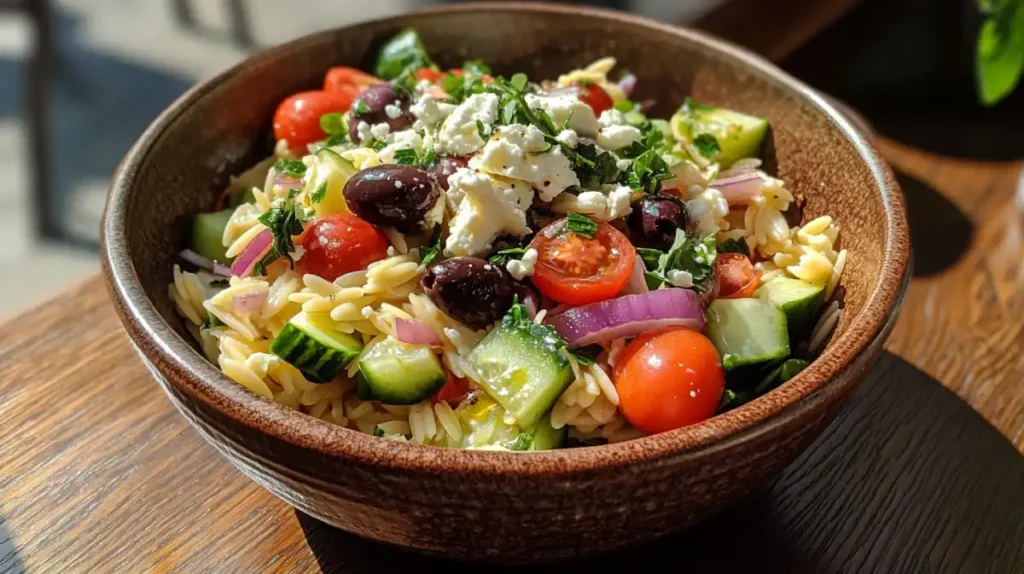 Mediterranean Lemon Orzo Salad Dish