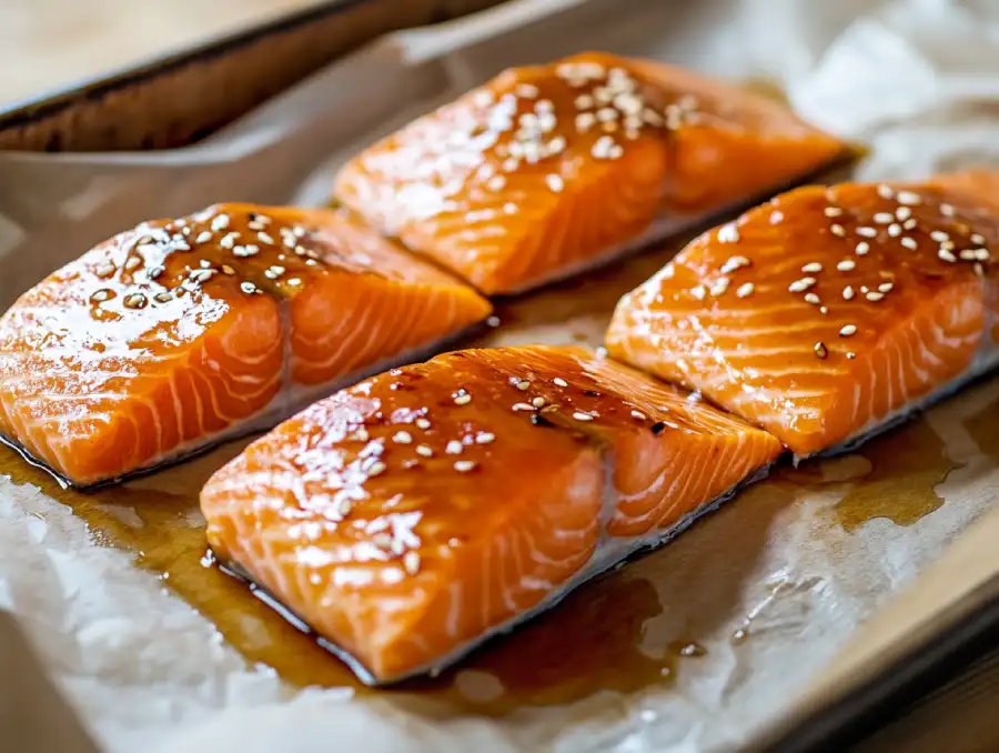 baked sheet teriyaki salmon Honey Teriyaki Salmon