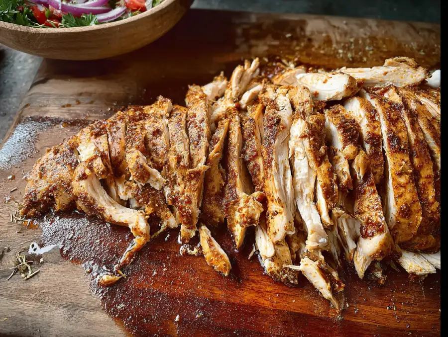Chicken Shawarma baked in a loaf pan
