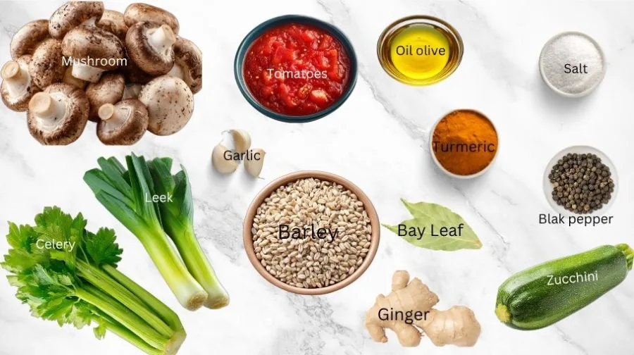 mushroom barley soup ingredients