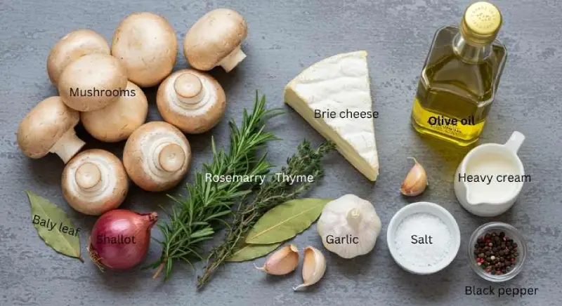 Mushroom Brie Soup ingredients
