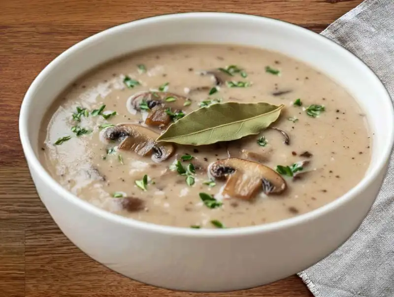 serving Mushroom Brie Soup