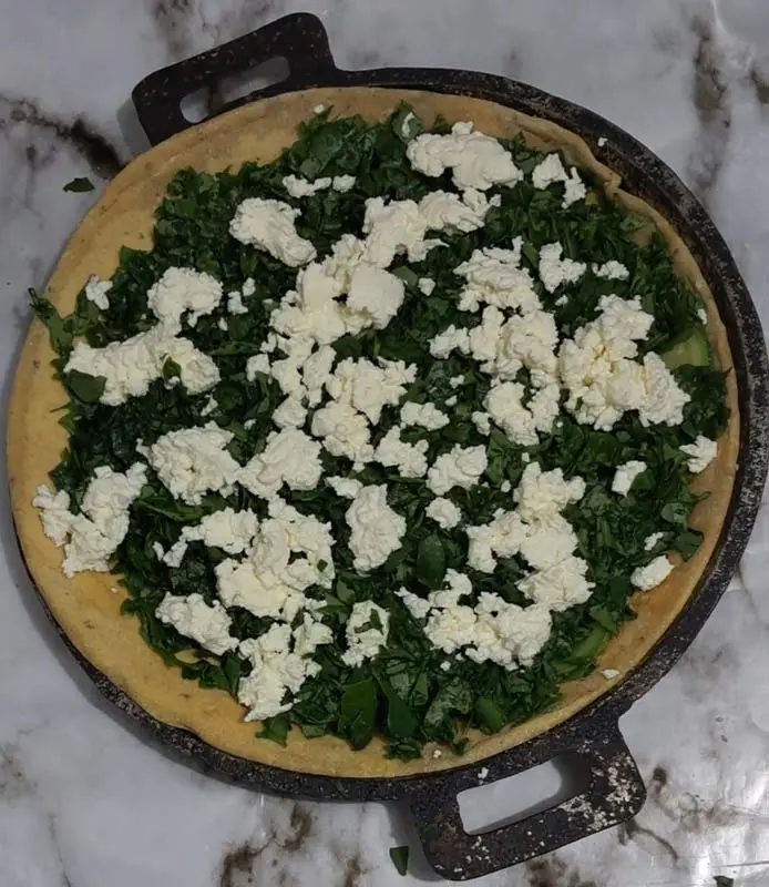Tortilla Quiche Bake prep